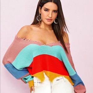 SHEIN distressed sweater